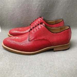 UNITYPUREMAX™ Authentic Stingray Skin Men's Oxford Dress Shoes - Fashion Red Blue 17