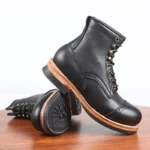 Men's Handmade Goodyear Welt Paratrooper Work Boots | Brogue Cap Toe Genuine Leather | UNITYPUREMAX™ 2