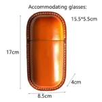UNITYPUREMAX™ Vintage Genuine Leather Sunglasses Case with Hook | Hard Shell Eyewear Organiser 6