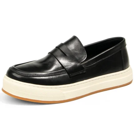 UNITYPUREMAX™ Vintage Handmade Genuine Leather Men's Platform Loafers with Metal Toe Cap 2