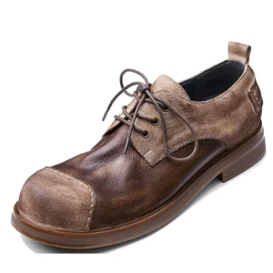 UNITYPUREMAX™ Vintage Thick-Sole Japanese-British Style Leather Oxford Work Shoes for Men 1