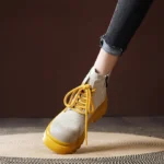 UNITYPUREMAX™ Women's Handmade Cow Suede Platform Wedge Ankle Booties | Ethnic Style 4