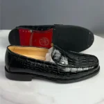 UNITYPUREMAX™ Authentic Crocodile Belly Skin Men's Business Dress Shoes - Black Slip-On 6