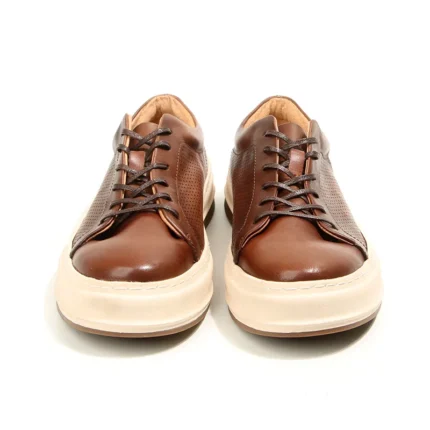 Men's 100% Genuine Washed Horsehide Leather Sneakers | Perforated Platform Casual | UNITYPUREMAX™ 2
