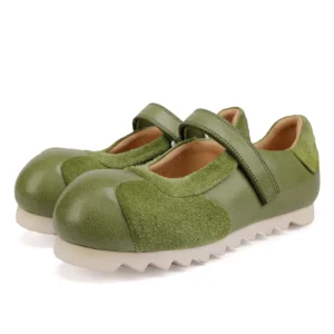 UNITYPUREMAX™ Women's Soft Leather Retro Sneakers with Hook & Loop Closure 1