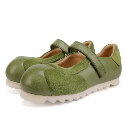 UNITYPUREMAX™ Women's Soft Leather Retro Sneakers with Hook & Loop Closure 1