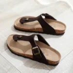 CorkEase™ Women’s Leather Summer Cork Sandals – Outdoor Pull-On Flip Flop Slippers for Beach & Everyday Wear 6