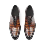 UNITYPUREMAX™ Crocodile Leather Men's Oxford Dress Shoes - Orange 2