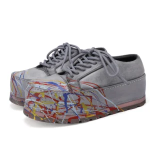 UNITYPUREMAX™ Hand-Painted Genuine Leather Platform Sneakers for Women 1