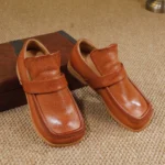 UNITYPUREMAX™ Genuine Leather British Style Square Toe Women's Loafers 2