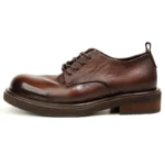 Men's Handmade Genuine Leather Derby Shoes | Retro Burnished Formal Casual | UNITYPUREMAX™ 5