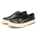 Men's 100% Genuine Washed Horsehide Leather Sneakers | Perforated Platform Casual | UNITYPUREMAX™ 4