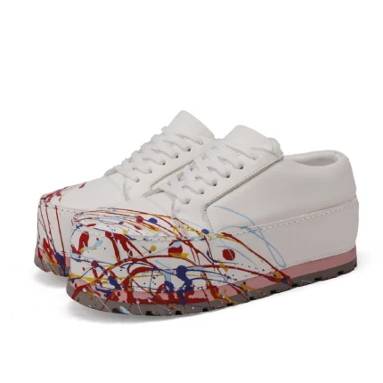 UNITYPUREMAXâ„¢ Hand-Painted Genuine Leather Platform Sneakers for Women 2