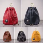 Retro Genuine Cowhide Leather Drawstring Coin Purse | Key & Card Organiser | UNITYPUREMAX™ 3