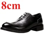 UNITYPUREMAX™ Retro Washed Cowhide Men's Derby Dress Shoes - 8cm Height-Increasing Wedding Business 2