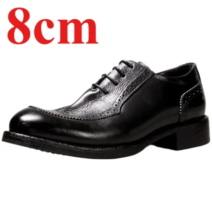 UNITYPUREMAX™ Retro Washed Cowhide Men's Derby Dress Shoes - 8cm Height-Increasing Wedding Business 2