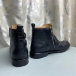 UNITYPUREMAX™ Authentic Crocodile Skin Men's High-Top Ankle Boots - Winter ZIP Chelsea Black 6