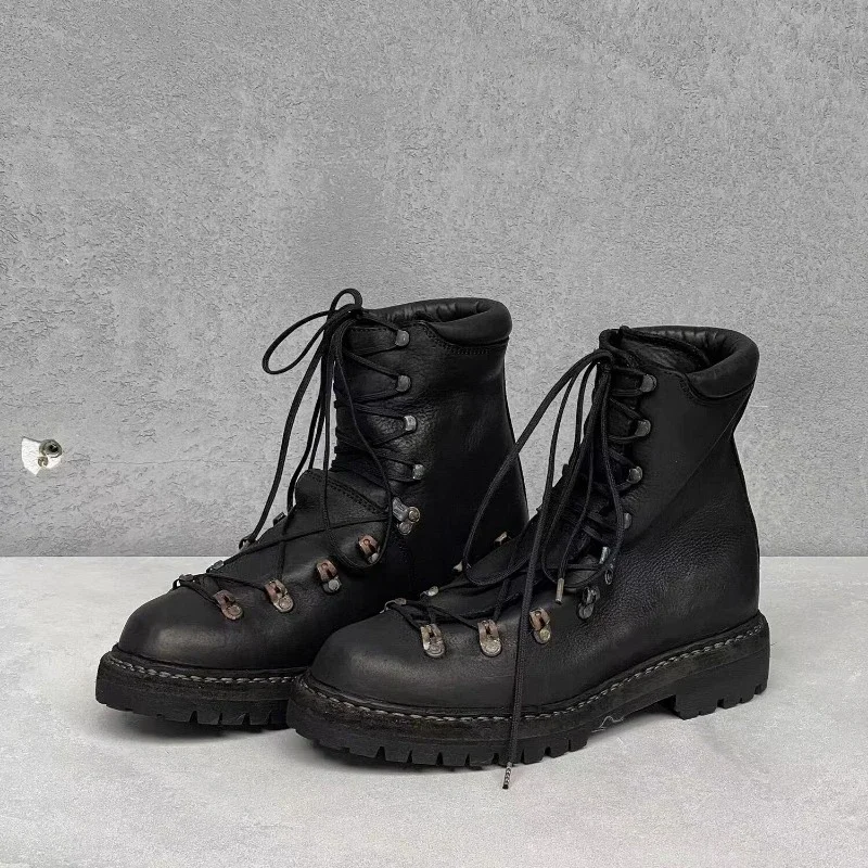 Men's Handmade Genuine Leather Mid-Calf Mountaineering Boots | Western Hiking Motorcycle Boots | UNITYPUREMAX™ 1 Men's Handmade Genuine Leather Mid-Calf Mountaineering Boots | Western Hiking Motorcycle Boots | UNITYPUREMAX™ 1