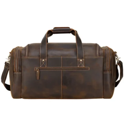 UNITYPUREMAX™ Genuine Crazy Horse Leather Large Travel Duffle Bag for Men 2