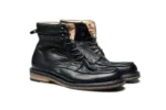Men's Handmade Genuine Leather Moc-Toe Motorcycle Boots | British Retro High Top | UNITYPUREMAX™ 8