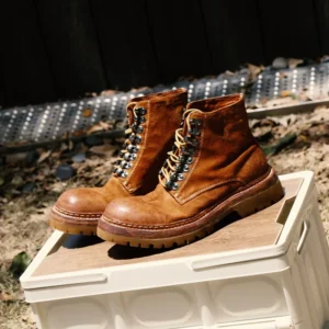 UNITYPUREMAX™ Goodyear Welt Hand-Washed Frosted Horsehide Retro Workwear Boots for Men 1