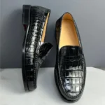 UNITYPUREMAX™ Authentic Crocodile Belly Skin Men's Business Dress Shoes - Black Slip-On 4