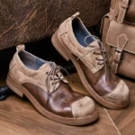 UNITYPUREMAX™ Vintage Thick-Sole Japanese-British Style Leather Oxford Work Shoes for Men 5