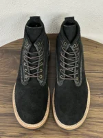 UNITYPUREMAX™ Mens Real Cow Suede Leather Work Safety Ankle Boots - Vintage Motorcycle Biker Riding Boots Round Toe Lace Up Size 47 3