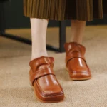 UNITYPUREMAX™ Genuine Leather British Style Square Toe Women's Loafers 4