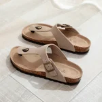 CorkEase™ Women’s Leather Summer Cork Sandals – Outdoor Pull-On Flip Flop Slippers for Beach & Everyday Wear 4