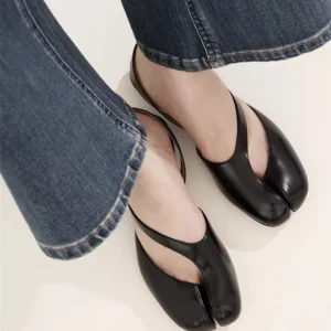 UNITYPUREMAX™ Luxury Patent Leather Tabi Split Toe Flat Sandals for Women 10