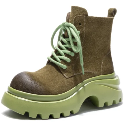 UNITYPUREMAX™ Women's Handmade Cow Suede Platform Wedge Ankle Booties | Ethnic Style 1