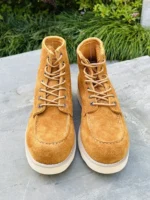 Men's Handmade Cow Suede Moc-Toe Work Boots | Platform Rubber Sole | UNITYPUREMAX™ 4