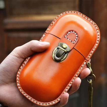 UNITYPUREMAX™ Vintage Genuine Leather Sunglasses Case with Hook | Hard Shell Eyewear Organiser 1