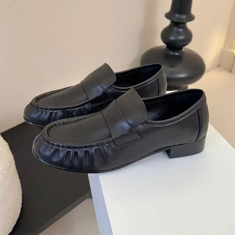 UNITYPUREMAX™ Genuine Leather Pleated Design Women's Loafers 4
