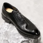 UNITYPUREMAX™ Retro Washed Cowhide Men's Derby Dress Shoes - 8cm Height-Increasing Wedding Business 4