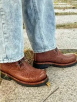 UNITYPUREMAX™ Handmade Retro Style Men's Cowhide Ankle Boots 3
