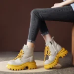 UNITYPUREMAX™ Women's Handmade Cow Suede Platform Wedge Ankle Booties | Ethnic Style 2
