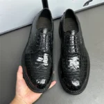 UNITYPUREMAX™ Classical Genuine Crocodile Skin Men's Derby Brogue Dress Shoes - Black 5