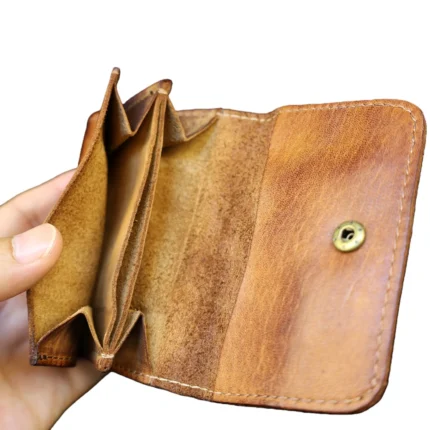 UNITYPUREMAX™ Vintage Handmade Cowhide Leather Wallet | Compact Card Holder & Coin Purse 1