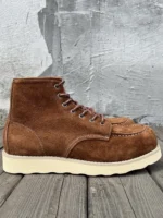 Men's Handmade Cow Suede Moc-Toe Work Boots | Platform Rubber Sole | UNITYPUREMAX™ 3