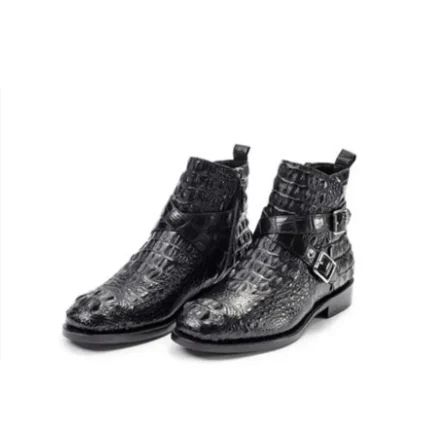 UNITYPUREMAX™ Genuine Crocodile Leather Men's Winter Boots - British Style Mid-Calf