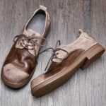 UNITYPUREMAX™ Vintage Thick-Sole Japanese-British Style Leather Oxford Work Shoes for Men 6