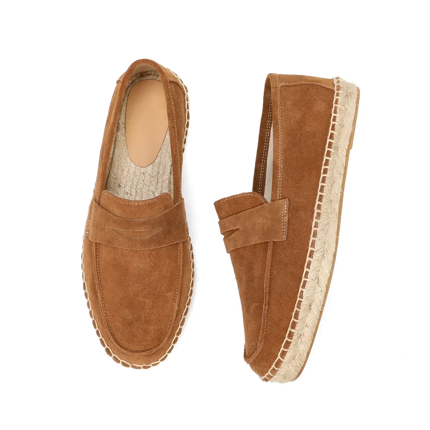 UNITYPUREMAX™ Cow Suede Jute Espadrilles – Slip-On Breathable Casual Loafers 1