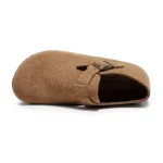 Unisex Genuine Suede Leather Closed Toe Clogs | Cork T-Bar Flat Slippers | UNITYPUREMAX™