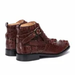 UNITYPUREMAX™ Authentic Crocodile Skin Men's Ankle Boots - Handmade Buckle Strap Winter Wool-Lined 4