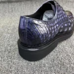 UNITYPUREMAX™ Authentic Crocodile Skin Men's Derby Shoes - Hand-Painted Gradient Gray Exotic Alligator Leather Male Lace-up Oxfords 5