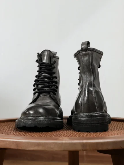Men's Goodyear Welt Horse Leather Motorcycle Boots | Handmade Retro | UNITYPUREMAX™ 2