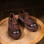 Men's Handmade 100% Genuine Washed Horsehide Full Brogue Derby Shoes | Goodyear Welt | UNITYPUREMAX™ 3