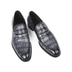 Men's 100% Genuine Gray Crocodile Skin Penny Loafer Shoes | Waterproof Luxury | UNITYPUREMAX™ 3